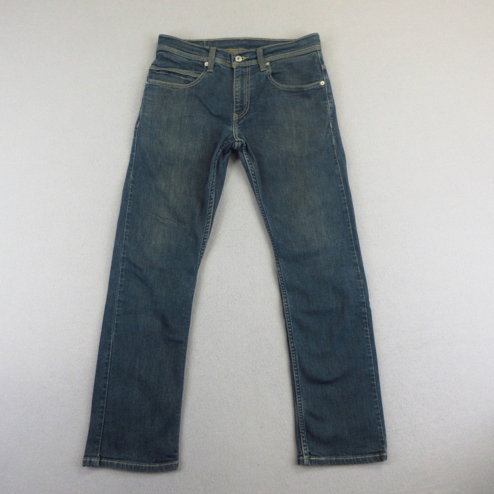 Levi's 514 Jeans Mens 31x30 Blue Straight Zippered Back Pockets Triple Stitched